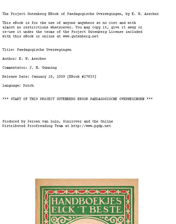 Paedagogische Overwegingen