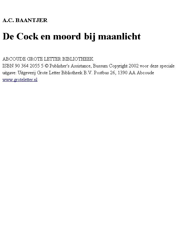 De Cock en moord bij maanlicht