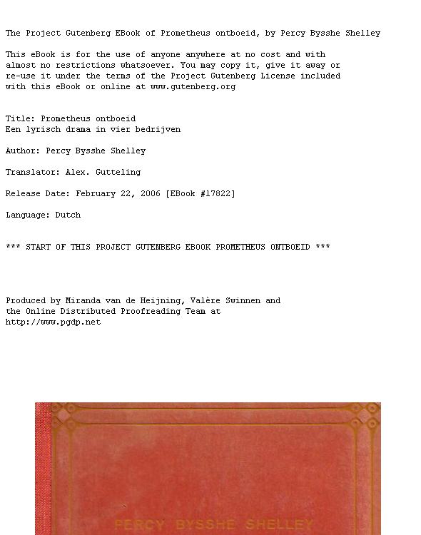 Prometheus ontboeid / Een lyrisch drama in vier bedrijven