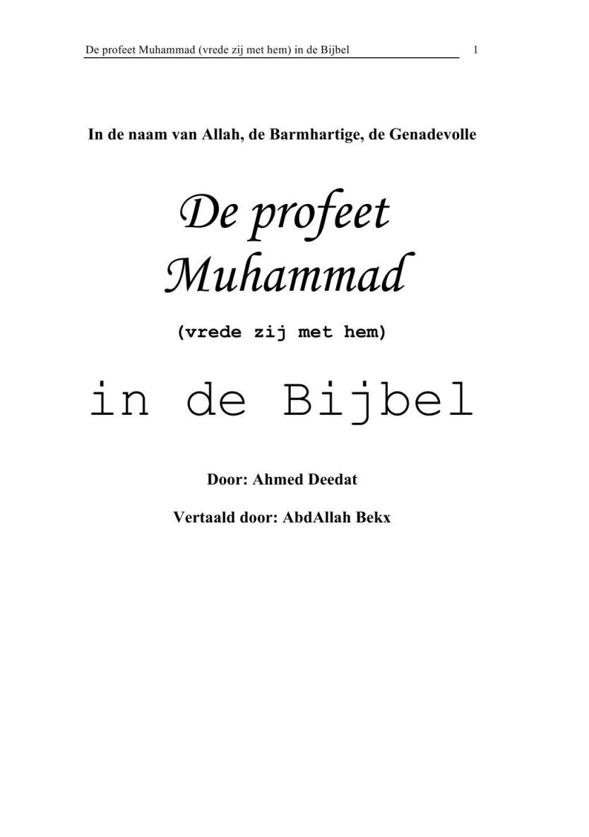 De profeet Muhammad in de Bijbel