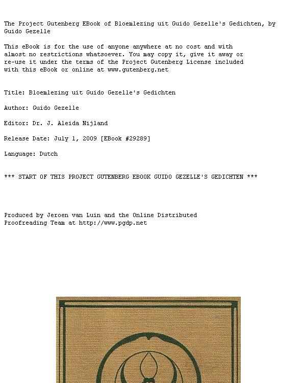 Bloemlezing uit Guido Gezelle's gedichten