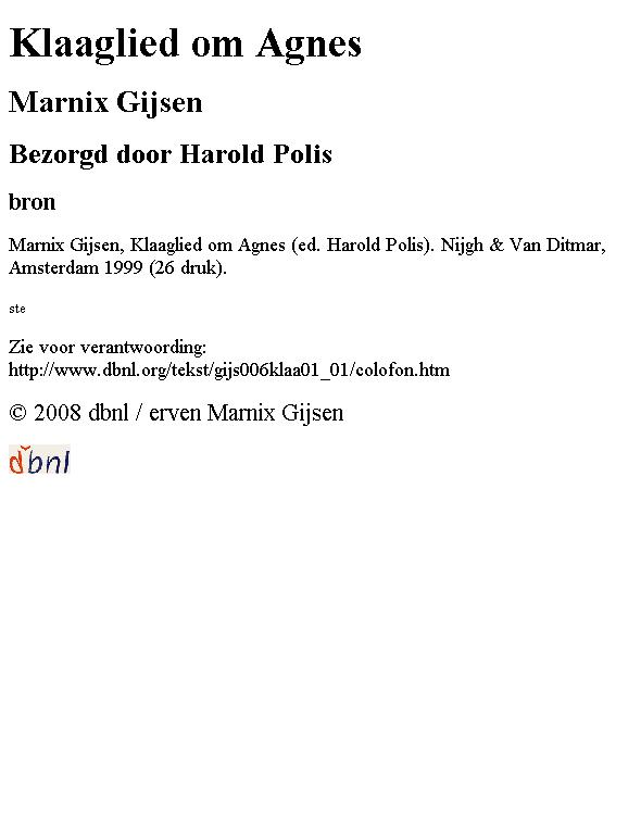 Klaaglied om Agnes