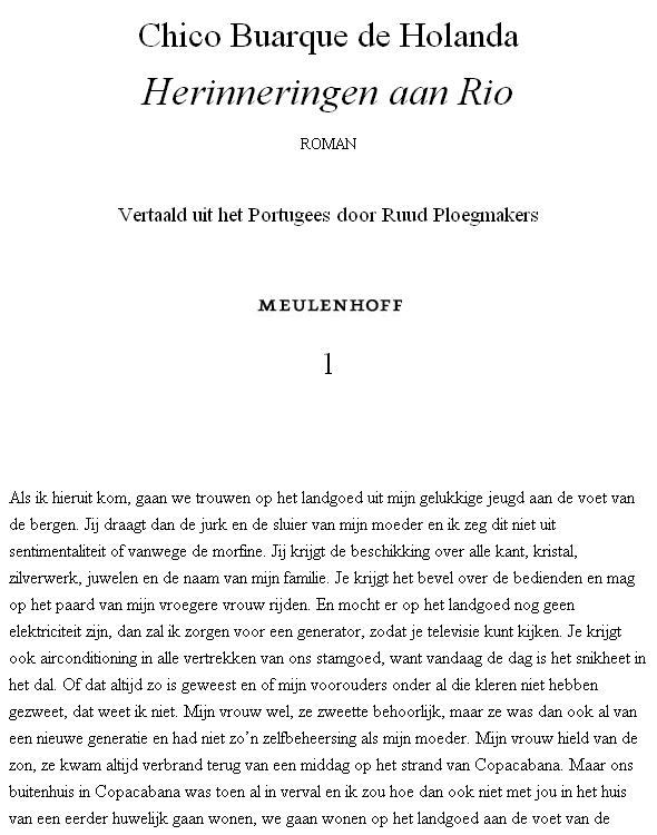 Herinneringen aan Rio