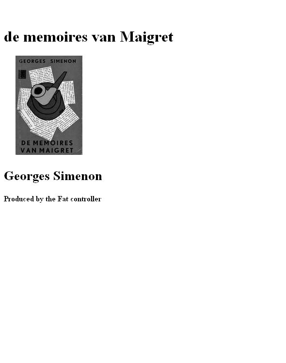 De memoires van Maigret